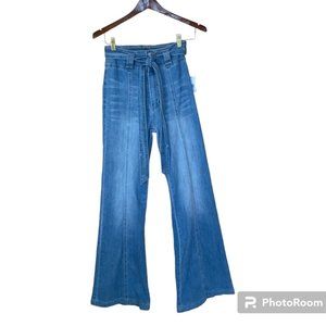 NWT FLYING TOMATO WOMEN'S DENIM TIE FRONT FLARE JEANS  \ Medium